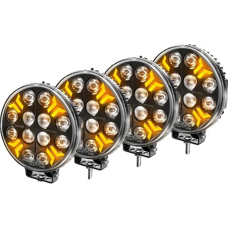 Ensemble de projecteurs, alimentation 24V, modes de couleur double, 4PC 7inch Avec DRL (1/2)