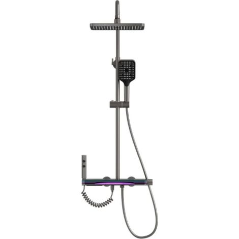 Duschset mit Digitalanzeige, Regenduscharmatur-Set mit Bidet, Wandmontage, Messing-Mischbatterie für heißes und kaltes Wasser