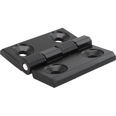 Robustes 40 x 40 mm Türband aus Zinklegierung für Möbel. Leise und leichtgängig. Schwarze Ausführung. (1/5)