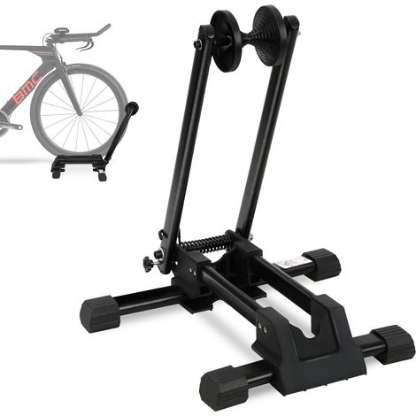 SWANEW Cavalletto da terra in acciaio al carbonio per biciclette da 20“ a 29” Compact Black (1/5)