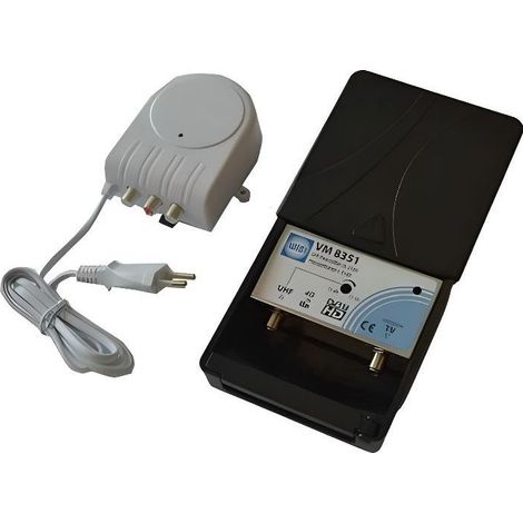Kit Amplificateur de Mât LTE WISI VM 8351 - 1 Entrée UHF Gain 35 dB 2 Sorties TV
