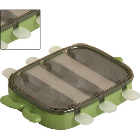 Moule à glace en silicone alimentaire en forme d'animal de dessin animé, outil de fabrication d'accessoires faits maison, vert (1/5)