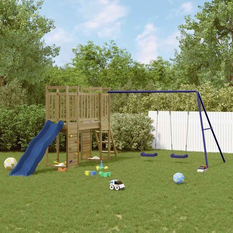 vidaXL Aire de jeux d'extérieur bois de pin imprégné (1/5)