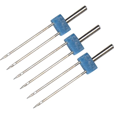 Lot de 3 aiguilles doubles en acier inoxydable pour enfilage et crochetage, accessoires de couture, 4 mm - 3 pièces/sachet (1/5)