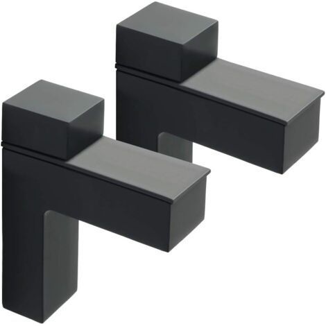 2 Pièces Support de Tablette en Verre Réglable, Support Étagère Murale en Alliage de Zinc, Pince Verre pour Étagère en Bois/Verre de 3 à 35 mm Épaisseur, Noir Mat (1/3)