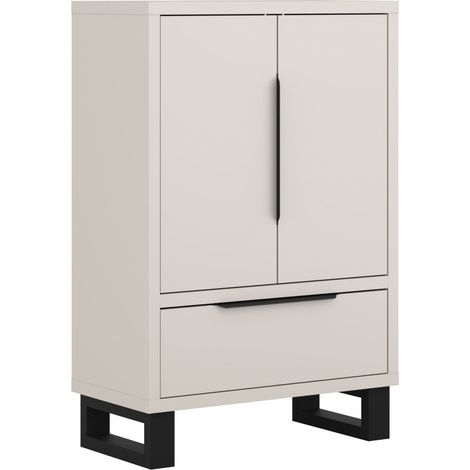 Cómoda Avicavu 128, Cachemira + Negro, Con cajones y puertas, Número de cajones: 0, 135x89x45cm (1/5)