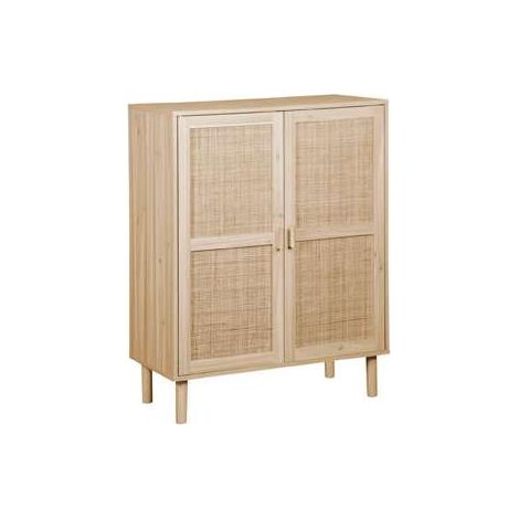 Armario 2 puertas abatibles Decor acabado pino/rattan, 110cm(alto) 80cm(ancho) 40cm(fondo) (1/4)