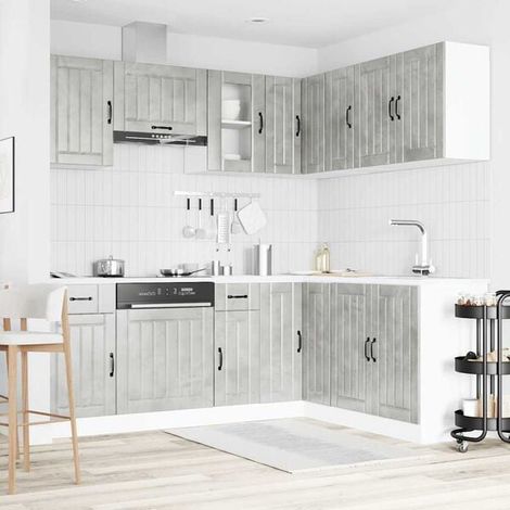 Ensemble de Cuisine en Bois d'Ingénierie Lucca 11 Pièces - Meubles de Rangement Modernes avec Plan de Travail, Armoires et Étagères pour Organisation Optimale (1/5)