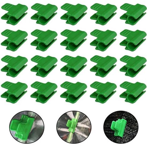 20 Gewächshausclips – 16 mm – grün – Kunststofffolienclips – Ausführung B (1/5)