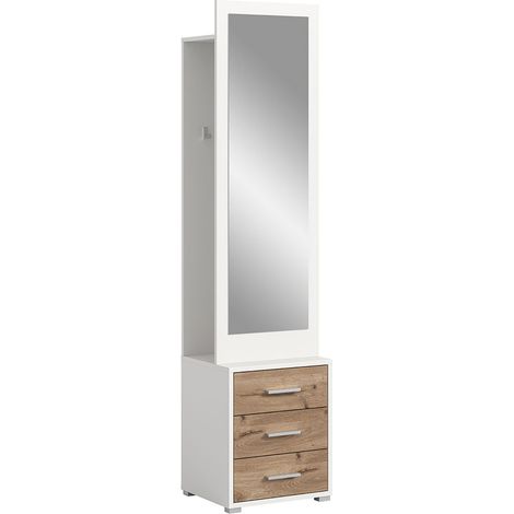 Polo ensemble d'armoires de rangement 45x190 cm blanc, chêne décor. (1/5)