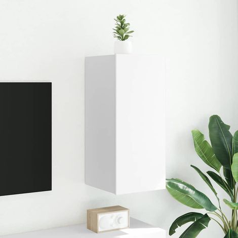 TV-Wandschrank mit LED-Leuchten Weiß 30,5x35x70 cm (1/5)