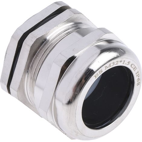 Presse-étoupe M32 en Laiton nickelé pour câble de 15mm à 22mm, avec contre-écrous, IP68 ( Prix pour Paquet de 5 ) (1/3)