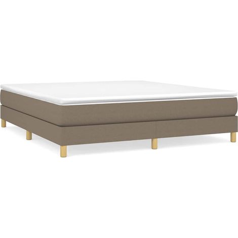 Maison Exclusive - Sommier à lattes de lit avec matelas Taupe 160x200 cm Tissu (1/5)
