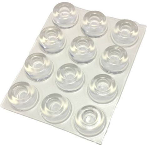 Small transparent doorstops (pack of 108) - Self-adhesive doorstops, wall protectors, rubber feet for speakers, electronic devices, furniture, 22 x 10 mm