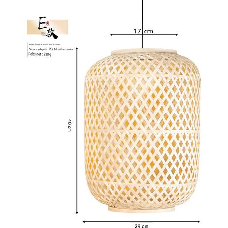 Abat-jour lanterne, suspension en bambou tressé, restaurant chinois, hébergement chez l'habitant, design artistique, abat-jour rétro et créatif en bambou et rotin tressés