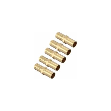 (5 piezas de 12 mm) Conector recto bidireccional para tuberías, conector de tubo de latón con púas, unión de 6/8/10/12/14 mm - Crezuo (1/4)