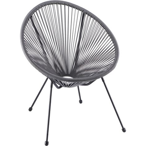 Regalo Italiano Sedia Esterno Grigia Intreccio 68×62 H 82 cm