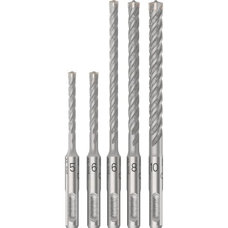 Bosch – Foret béton SDS plus-5X – Lot de 5 pièces 5/6/6/8/10 mm – Pointe carbure pour béton armé – 2608833910 (1/4)