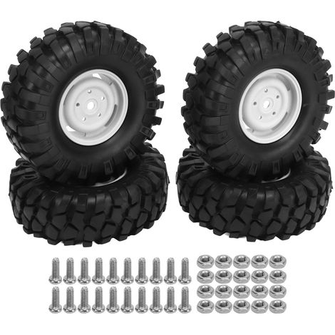 4 Pneus en Caoutchouc Universels 1.9 Pouces pour Véhicule RC Tout-Terrain, Camion d'Escalade, Blanc (1/5)