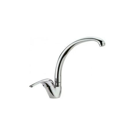 MISCELATORE LAVELLO CANNA ALTA CROLLA - OTTONE CROMATO - 1 pezzo (1/2)
