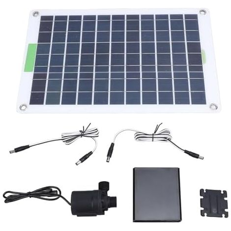 Pompe de Fontaine Solaire, Pompe à étang Solaire Monocristallin à 100W Pompe de Fontaine à Eau Solaire à Faible Bruit avec Pompe Solaire à Salaire énergétique 12V DC pour Jardin (1/5)