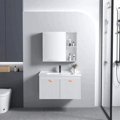 SET DI MOBILI DA BAGNO CON LAVABO MARIO REA WHITE 60CM (1/5)