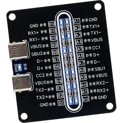 Testeur de continuité de câble USB 3.0 de type C pour détecter les câbles à 24 broches - Pas besoin d'alimentation externe - Inspecteur de stabilité de type C (1/5)