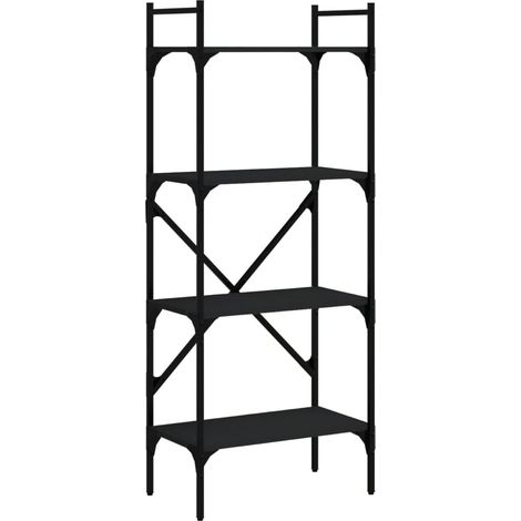 Maison Exclusive - Bücherregal 4 Fächer Schwarz 56x31,5x138,5 cm