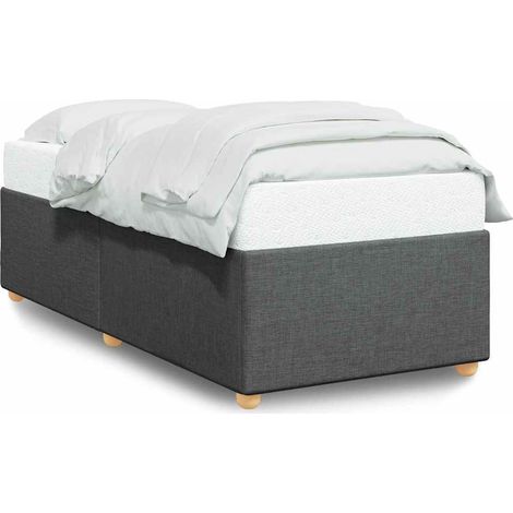 Maison Exclusive - Struttura letto senza Materasso singolo Grigio Scuro in Tessuto (1/5)