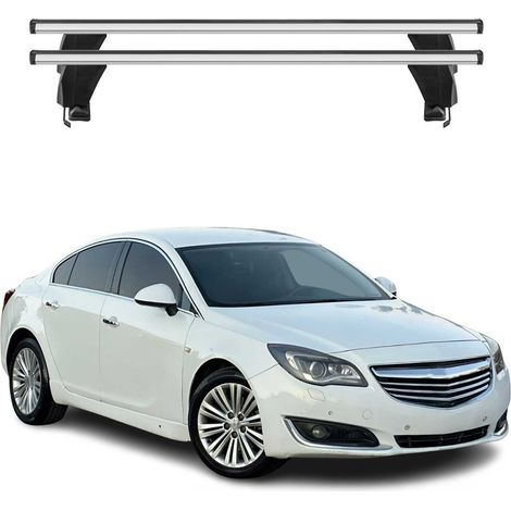 OMAC Dachträger Querträger Alu für Opel Insignia A 2008-2017 – Abschließbar – T-Nut – City-Crash-getestet – Max. 50 kg Silber (1/5)