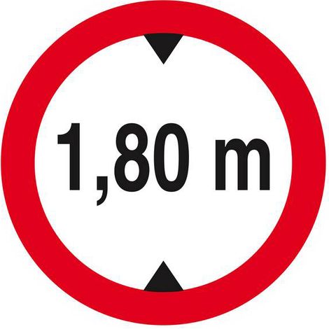 Panneau rigide INTERDIT AUX VEHICULES DE PLUS DE 1.80M DE HAUT D.300mm TALIAPLAST - 622272