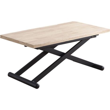 Home Heavenly® - Mesa centro elevable extensible XANA. Dobla su tamaño para ser mesa de comedor. Color: Roble Nordish - Negro (1/5)