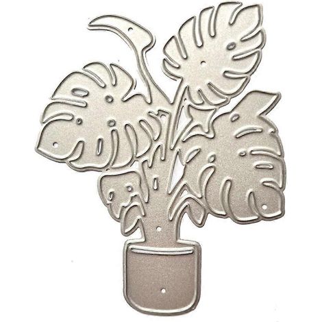 Metall-Stanzteile mit Topfpflanzenmotiven zum Selbermachen von Scrapbooking-Karten mit dekorativer Prägung