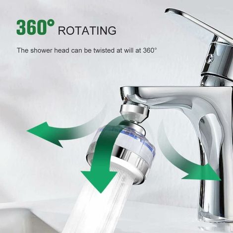 Filtre à eau Robinet avec 6 éléments filtrants en coton PP,Universel Filtre Anti Calcaire Robinet ,Tête de Pulvérisateur Rotatif à 360°