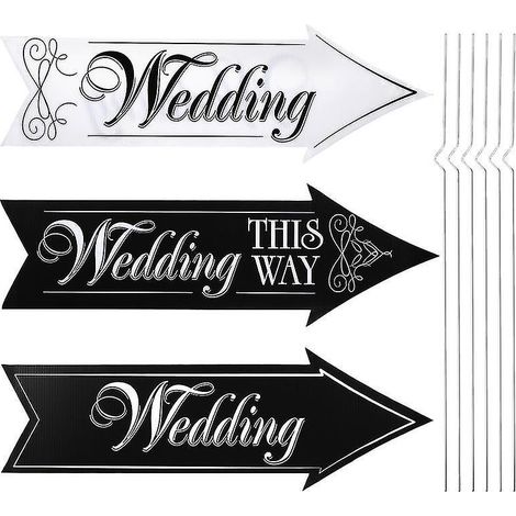 Panneau de signalisation routière en plastique ondulé pour mariage