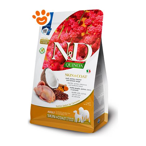 Farmina Dog N&ampD Quinoa Skin&ampCoat Adult Medium Maxi Quaglia  - Farmina Dog N&ampD Quinoa Skin&ampCoat Adult Medium Maxi Quaglia - Sacco Da 7 Kg