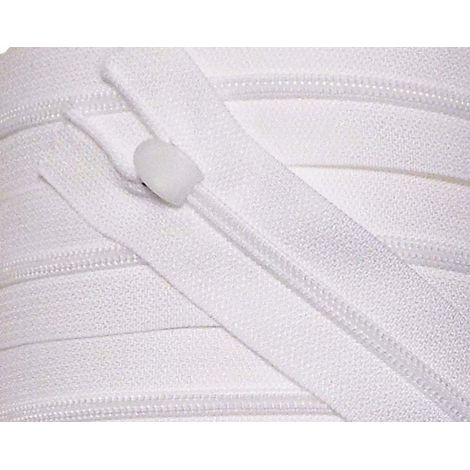 2 fermetures éclair pour linge de lit en plastique non divisible 135 cm Blanc avec curseur spécial
