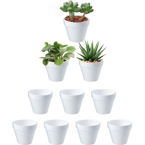Lot de 10 mini pots de fleurs Witte 6x7 cm - Plastique PP durable - Idéal pour Zaailingen, Vetplanten et Kruiden (1/5)