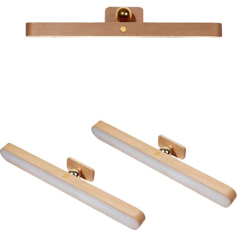 LED-Wandleuchte aus Massivholz, 360° drehbar, dimmbar und berührungsempfindlich (2er-Set)