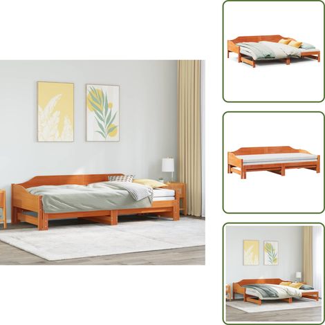 vidaXL Lit de jour et lit gigogne sans matelas 90x200 cm bois massif