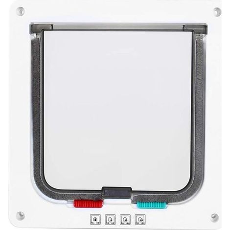 Jeffergarden Porte pour Chat Automatique, Chatière Silencieux pour Chat Interieur Porte Chatière Magnétique Petit Chatière Plastique Moyenne Blanc (1/4)