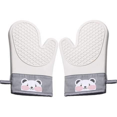Gants De Four - En Silicone Et Coton Double Couche - Résistants À La Chaleur - Pour Cuisine Et Barbecue - Par 2 (1/5)