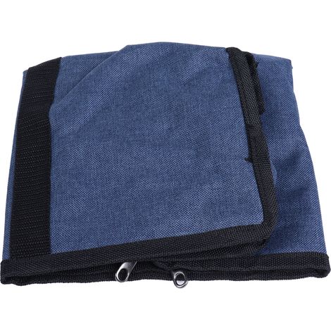 Sac de rangement en PVC bleu foncé, étui anti-poussière avec fermeture à glissière et poignées, pour maison et voyage.