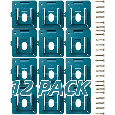 Lot de 12 supports de batterie compatibles avec Makita 18 V pour BL1860, BL1850, BL1840, BL1830 (avec 24 vis, pas de batterie) (1/5)