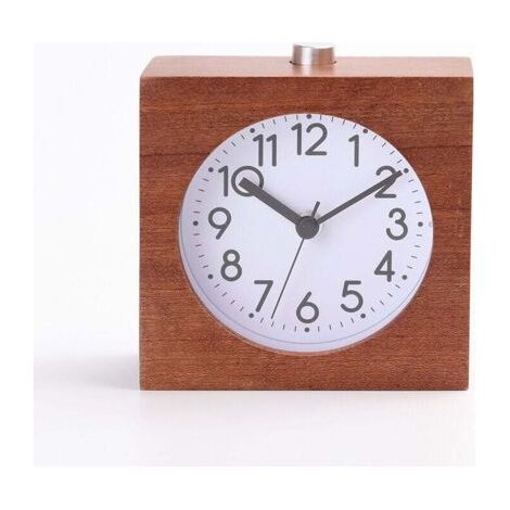 QORVA-Horloge analogique silencieuse en bois, sans tic-tac, avec veilleuse rétroéclairée, fonctionne à piles, facile à utiliser XXW