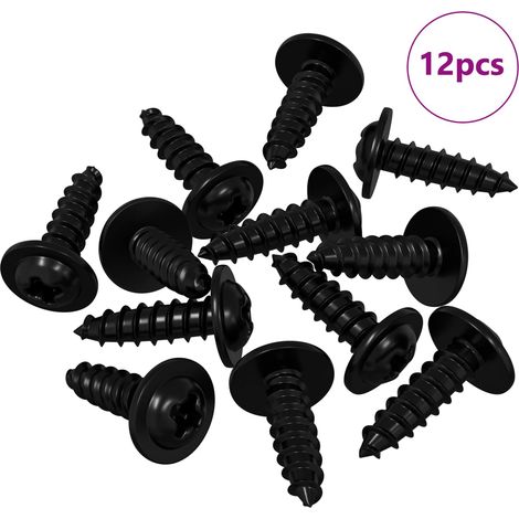 Self Tapping Nail 12 pcs Black 3.5 x 12 mm Iron vidaXL