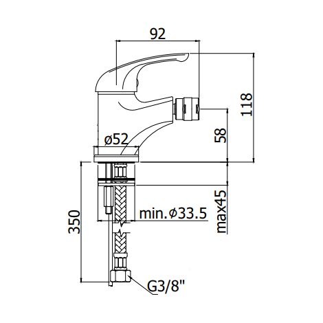 Miscelatore bidet Paffoni serie Apollo 3 APM3131CR  Cromato - Ottone