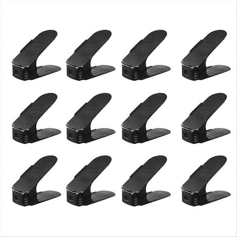 Set mit 12 Schuhregalen, Aufbewahrungsorganizer, 50% platzsparend, 4-stufig verstellbares Schuhregal. (1/5)