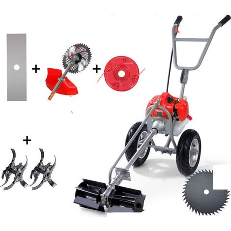 Moteur 2 Temps Essence Coupe-Herbe Tondeuse à Gazon débroussailleuse Outil de Jardin 4 en 1 Multifonction desserrage fossé désherbage (Color : 3 in 1, Size : Small) (1/5)