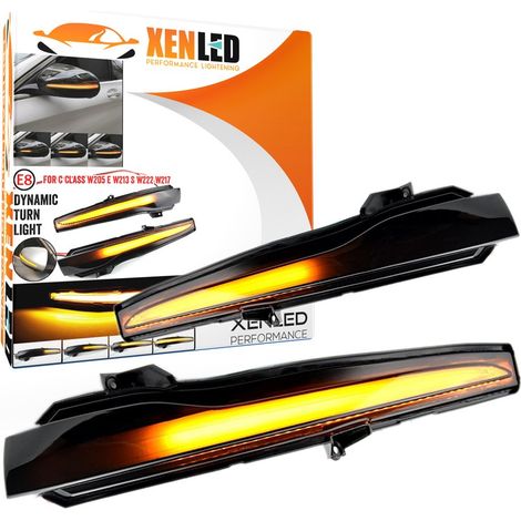 Clignotants LED Dynamique Défilant Mercedes Classe C W205, S W222, S C217, E W213, GLC X253 Répétiteurs Rétroviseurs - Homologué